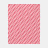 Pink and Red Christmas Candy Cane Stripes  Fleece Deken (Voorkant)