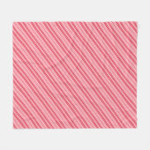 Pink and Red Christmas Candy Cane Stripes  Fleece Deken (Voorkant (Horizontaal))