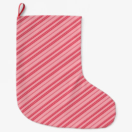 Pink and Red Christmas Candy Cane Stripes  Grote Kerstsok