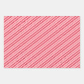 Pink and Red Christmas Candy Cane Stripes Inpakpapier Vel (Voorkant 2)