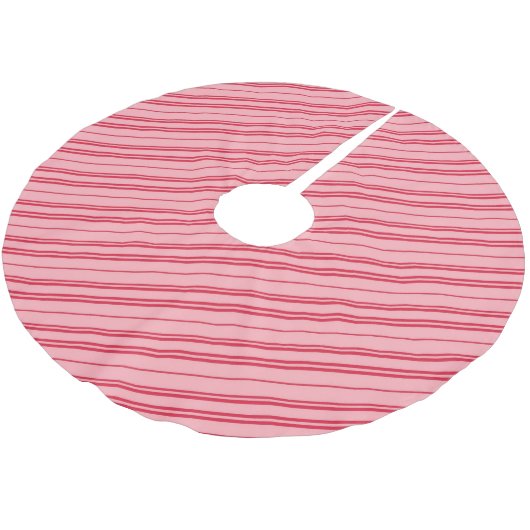 Pink and Red Christmas Candy Cane Stripes  Kerstboom Rok (Gekanteld)