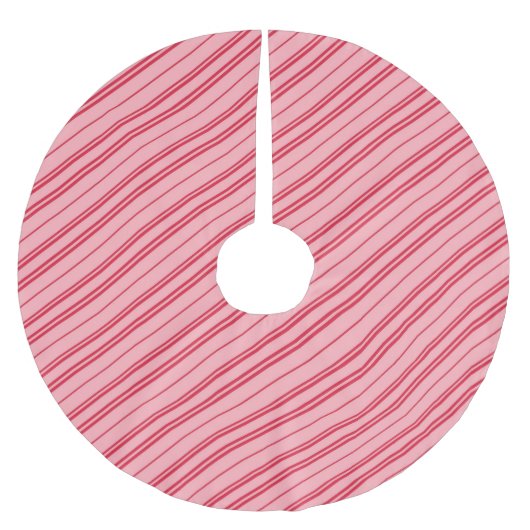 Pink and Red Christmas Candy Cane Stripes  Kerstboom Rok (Voorkant)