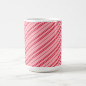 Pink and Red Christmas Candy Cane Stripes  Koffiemok (Center)