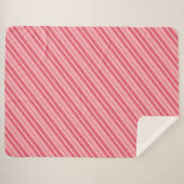 Pink and Red Christmas Candy Cane Stripes  Sherpa Deken (Voorkant (horizontaal))