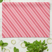 Pink and Red Christmas Candy Cane Stripes  Theedoek (Gevouwen)
