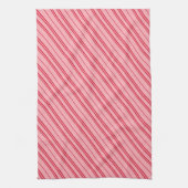 Pink and Red Christmas Candy Cane Stripes  Theedoek (Verticaal)