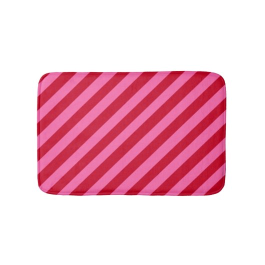 Pink and Red Christmas Peppermint Stripes  Badmat (Voorkant)
