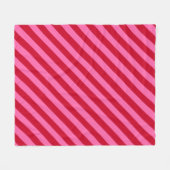 Pink and Red Christmas Peppermint Stripes  Fleece Deken (Voorkant (Horizontaal))
