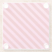Pink and Red Christmas Peppermint Stripes  Glazen Onderzetter (Achterkant)