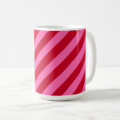 Pink and Red Christmas Peppermint Stripes  Koffiemok (Voorkant rechts)
