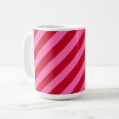 Pink and Red Christmas Peppermint Stripes  Koffiemok (Voorkant links)