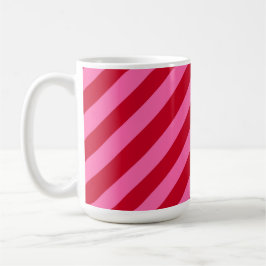 Pink and Red Christmas Peppermint Stripes  Koffiemok