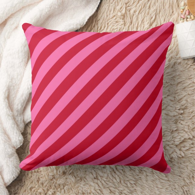 Pink and Red Christmas Peppermint Stripes  Kussen (Deken)
