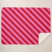 Pink and Red Christmas Peppermint Stripes  Sherpa Deken (Voorkant (horizontaal))