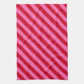 Pink and Red Christmas Peppermint Stripes  Theedoek (Verticaal)