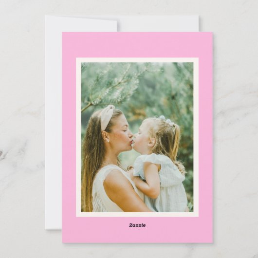 Pink and Red Coquette Bow Valentine's Day Photo Feestdagenkaart (Achterkant)