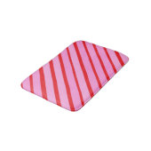 Pink and Red Diagonal Stripes Badmat (Gekanteld)