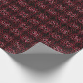 Pink And Red Dots And Squiggles Pattern On Black Cadeaupapier (Hoek)