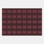 Pink And Red Dots And Squiggles Pattern On Black Inpakpapier Vel (Voorkant 3)