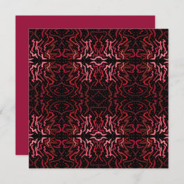 Pink And Red Dots And Squiggles Pattern On Black Kaart