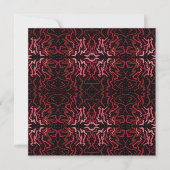 Pink And Red Dots And Squiggles Pattern On Black Kaart (Voorkant)