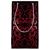 Pink And Red Dots And Squiggles Pattern On Black Klein Cadeauzakje (Voorkant)