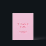 Pink and Red Elegant Classic Wedding Bedankkaart<br><div class="desc">Elegant and classic wedding design.</div>