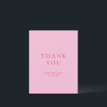 Pink and Red Elegant Classic Wedding Bedankkaart<br><div class="desc">Elegant and classic wedding design.</div>