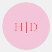Pink and Red Elegant Classic Wedding Ronde Sticker (Voorkant)