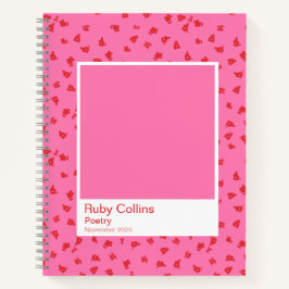 Pink and Red Floral Aesthetic Notebook Notitieboek