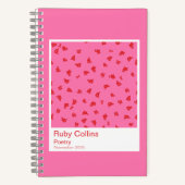 Pink and Red Floral Aesthetic Notebook Notitieboek (Voorkant)