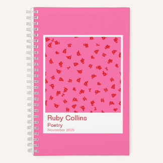 Pink and Red Floral Aesthetic Notebook Notitieboek