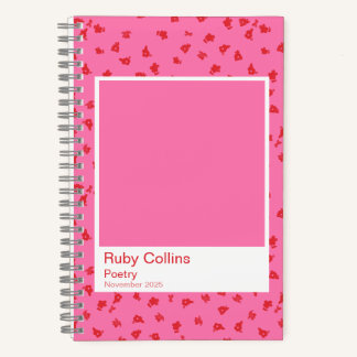 Pink and Red Floral Aesthetic Notebook Notitieboek