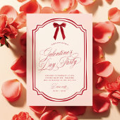 Pink and Red Galentine's Day Party Invitation Kaart