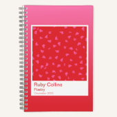 Pink and Red Gradient Floral Aesthetic Notebook Notitieboek (Voorkant)