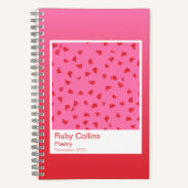 Pink and Red Gradient Floral Aesthetic Notebook Notitieboek (Voorkant)