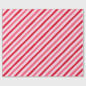 Pink and Red Hand Drawn Stripe Wrapping Paper Cadeaupapier (Vlak)