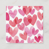 Pink and Red Heart Square Enclosure Valentine Card Informatiekaartje (Achterkant)