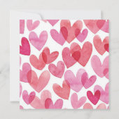 Pink and Red Heart Square Valentine Card (Achterkant)