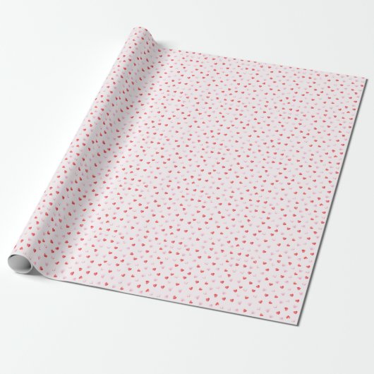 Pink and Red Hearts Cadeaupapier (Uitgerold)