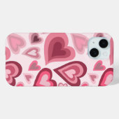 Pink and Red Layered Heart Pattern Case-Mate iPhone Case (Achterkant (horizontaal))