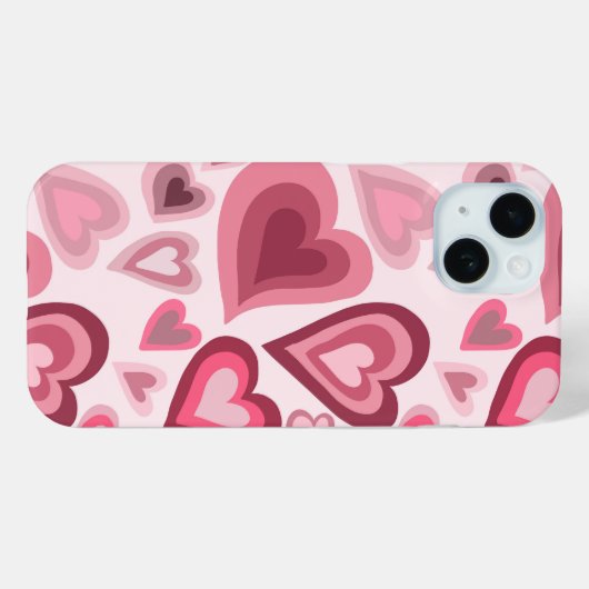 Pink and Red Layered Heart Pattern Case-Mate iPhone Case (Achterkant (horizontaal))