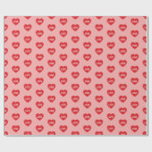 Pink And Red Love Hearts Patterned Cadeaupapier (Vlak)