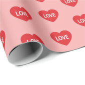 Pink And Red Love Hearts Patterned Cadeaupapier (Rol Hoek)