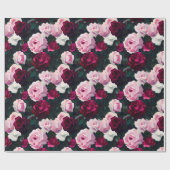 Pink and Red Painted Roses Cadeaupapier (Vlak)
