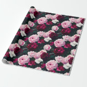 Pink and Red Painted Roses Cadeaupapier (Uitgerold)