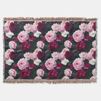 Pink and Red Painted Roses Deken