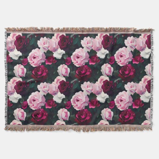 Pink and Red Painted Roses Deken (Voorkant)