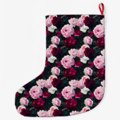 Pink and Red Painted Roses Grote Kerstsok (Achterkant)