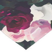 Pink and Red Painted Roses Korte Tafelloper (Hoek)